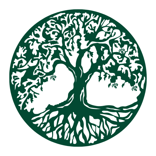Beautiful Beaufort Open Land Trust logo; Oak tree with deep roots